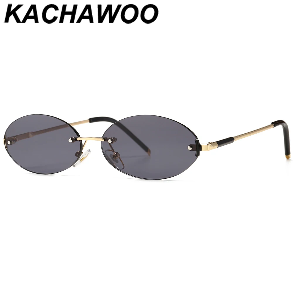 Мужские и женские Овальные Солнцезащитные очки Kachawoo золотистые солнцезащитные в