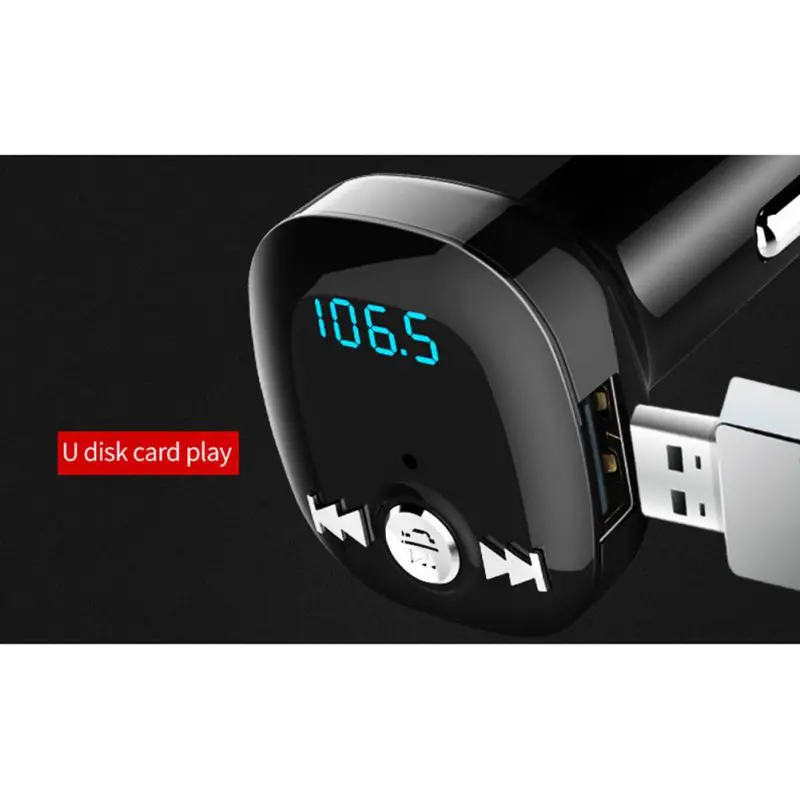 Автомобильный Bluetooth MP3-плеер с двумя USB зарядными устройствами светодиодный дисплей Автомобильный Bluetooth MP3 музыкальный плеер Hands-free fm-передатчик подходит для tf-карты