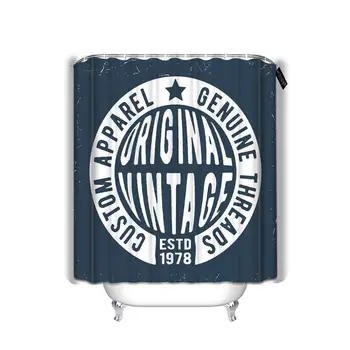 

Decor Bath Curtains Original Vintage Stamp Badge Jeans Bathroom Decoration Shower Curtain