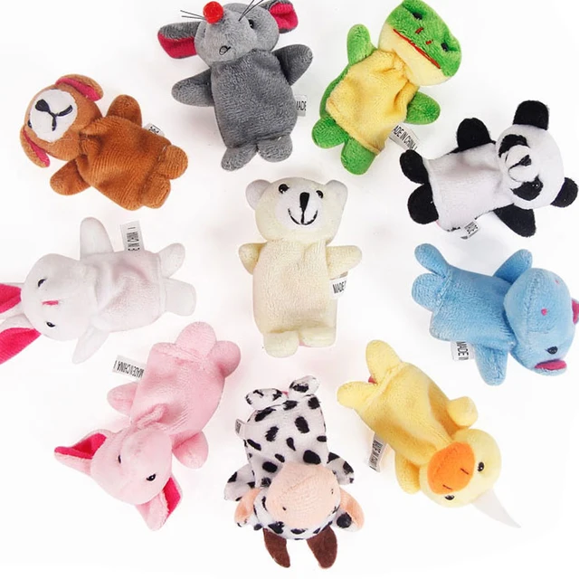 10pcs/set Animal Finger Puppet Plush Toys Child Baby Favor Dolls Tell Story Props Cute Cartoon Animal Doll Kids Toys 2
