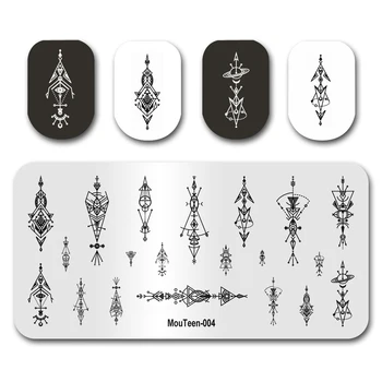 

Newest Nail Art Stamping MouTeen004 Space Geometry Nail Stamping Plates Manicure Stencil Set For Nail Stamping