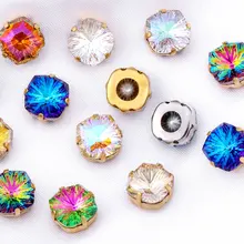 

10pcs Super High Quality Cushion Rhinestone With Claws Sew On Square Crystal Flatback Strass Firework Fancy Stone Crafts Beads