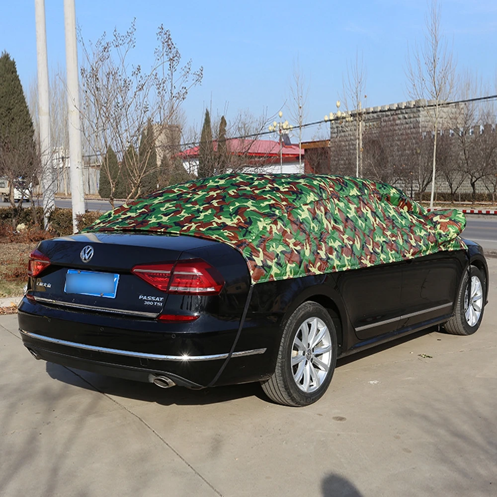 Универсальные зимние хлопковые утолщенные Чехлы для половины автомобиля