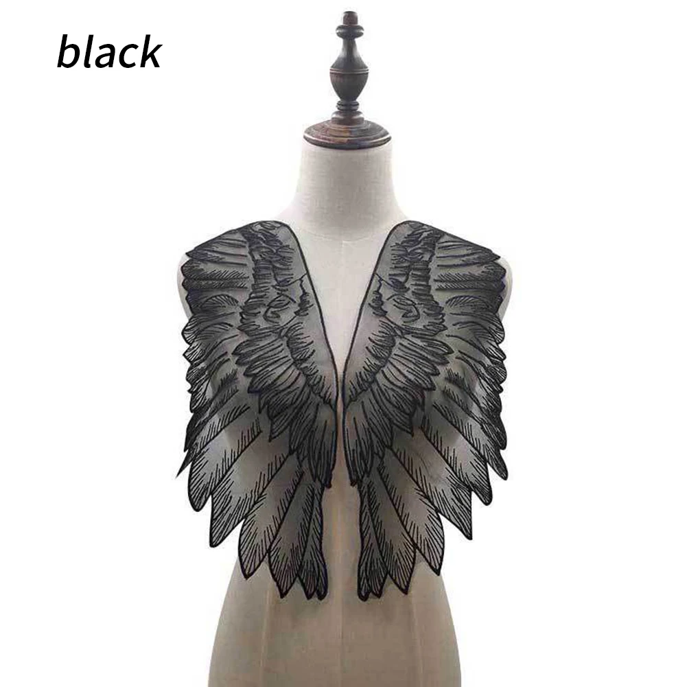 1 пара вышитых кружевных крыльев из органзы кружевные нашивки с вышивкой DIY декор