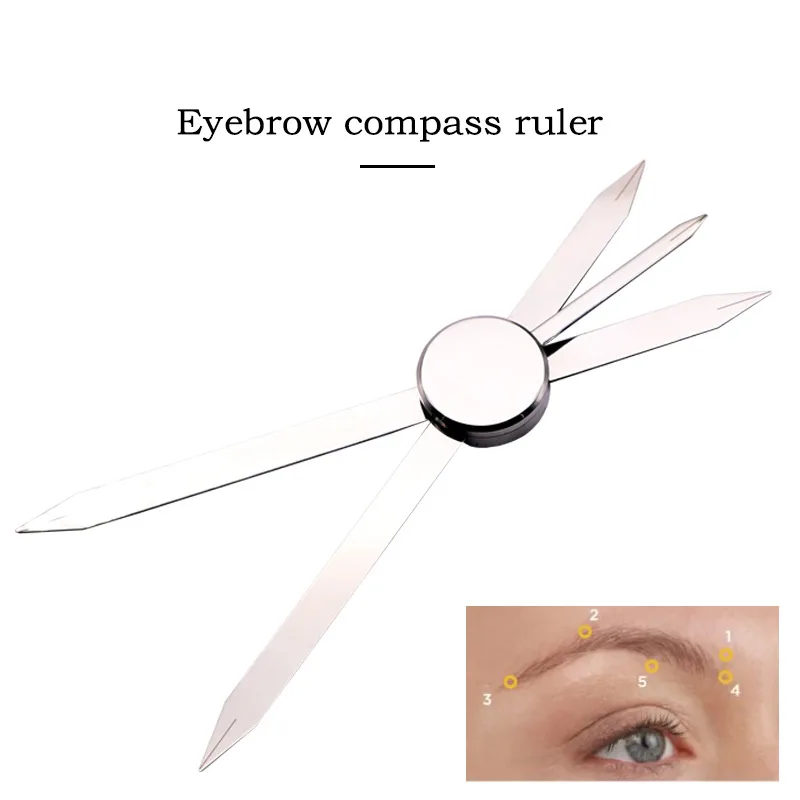 three point positioning tattoo measuring eyebrow ruler tattoo compass eyebrow ruler stainless steel golden ratio brow ruler Three-point Positioning Compass Eyebrow Mapping Ruler Stainless Steel Microblading Tattoo Makeup Measure Golden Ratio Brow Tool