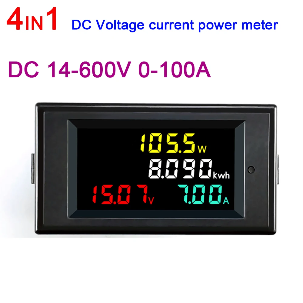 4 в 1 DC 14 600V 0 100A ЖК дисплей цифровой измеритель напряжения тока активной энергии