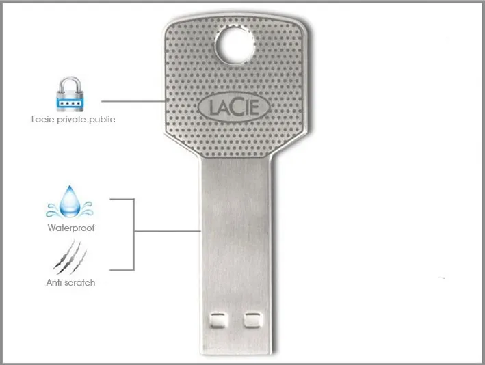 Lacie key usb флеш-накопитель 4 ГБ 8 ГБ 16 ГБ 32 ГБ 64 Гб металлическая ручка-накопитель 128 ГБ 256 Гб карта памяти Водонепроницаемая Флешка u stick