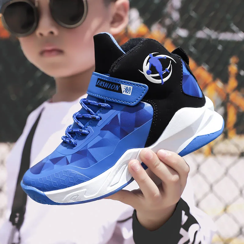 

New Style Anti-slip Breathable Children Basketball Shoes Big Boy Hight-top Athletic Shoes Men And Women Children Young STUDENT'S