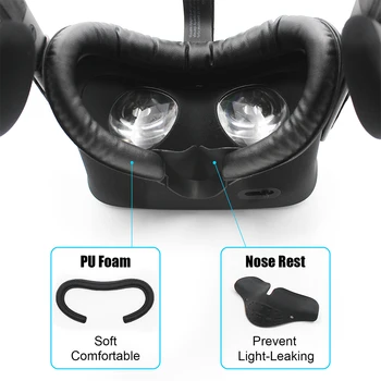 

Foam Eye Mask Facial Interface Set PU Leather Cover Durable Black Replace Pad Nose Rest Accessories For Rift VR Headset