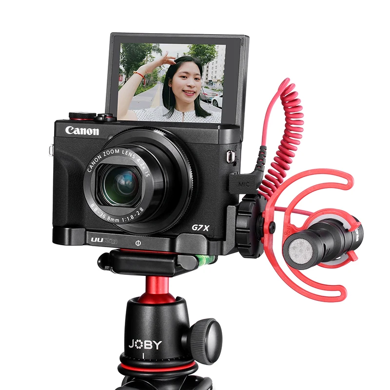 

UURig C-G7X Vlog L Plate for Canon G7X Mark III Metal Vlogging Plate Mount with Cold Shoe for Microphone LED Light