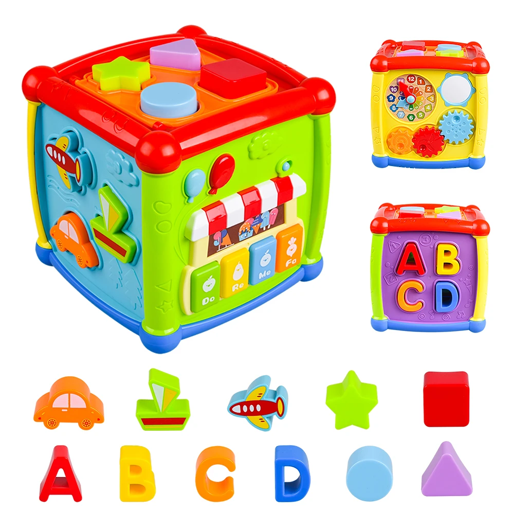 Cube D Activite Pour Bebe Blocs De Trieur De Formes Jouet Pour Bebe De 18 Mois Et Plus Jouets D Apprentissage De La Musique Pour Tout Petits Nourrissons Education Precoce Aliexpress