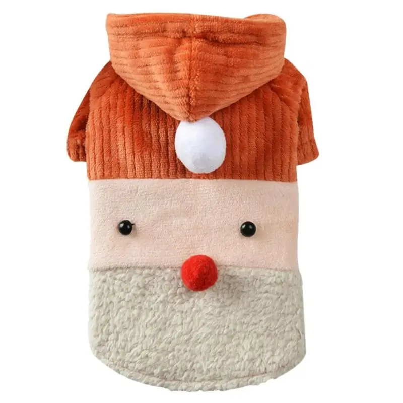 Snowman Stripe Dog Clothes Winter Warm Pet Dog Jacket Coat Puppy Christmas Clothing Hoodies For Small Medium Dogs Puppy Outfit
