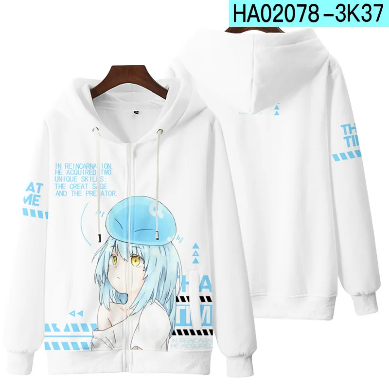 Anime That Time I Got Reincarnated As A Slime Rimuru Tempest Cosplay Costume Unisex 3D Hoodie Zipper Hooded Sweatshirt Outerwear morticia addams dress Cosplay Costumes