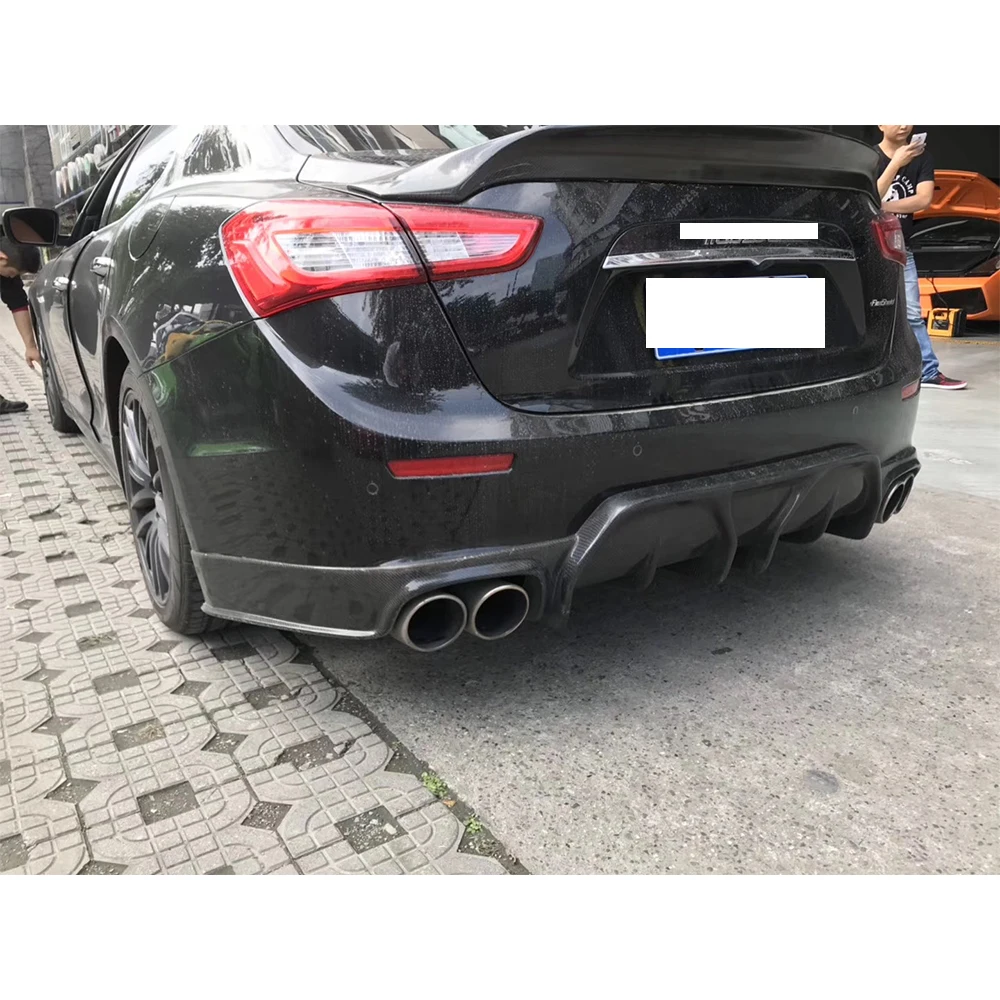 Карбоновый диффузор заднего бампера протектор для Maserati Ghibli 2013- авто гоночный автомобиль Стайлинг задний диффузор спойлер