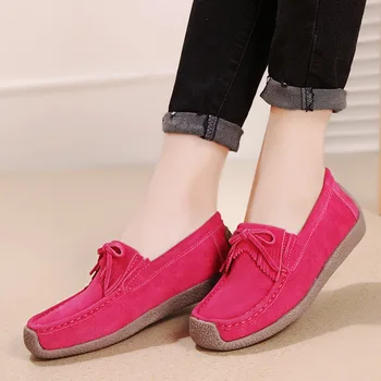 

2019 Cow Muscle Ballet Summer Flower Print Women Genuine Leather Shoes Woman Flat Flexible Nurse Peas Loafer Flats Appliques