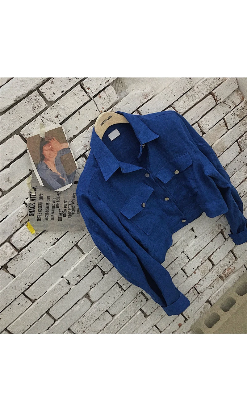 RUGOD/Женская однотонная винтажная синяя джинсовая куртка с отложным воротником и широкой талией, узкие джинсы, пальто, осенняя Новая модная женская верхняя одежда