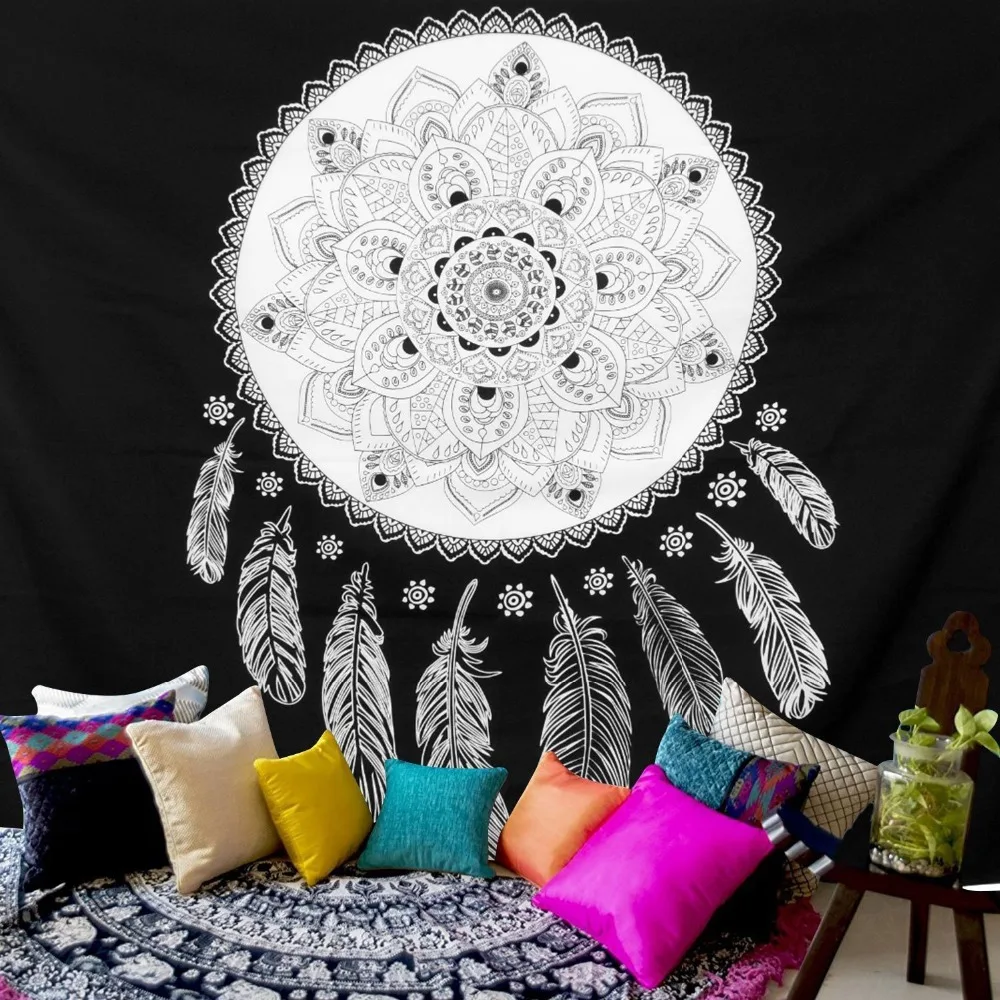 Hippie-Mandala-Skull-Tapestry-Wall-Hanging-Tarot-Night-Psychedelic-Chakra-Tapestry-Moon-World-Map-Landscape-Wall (2)