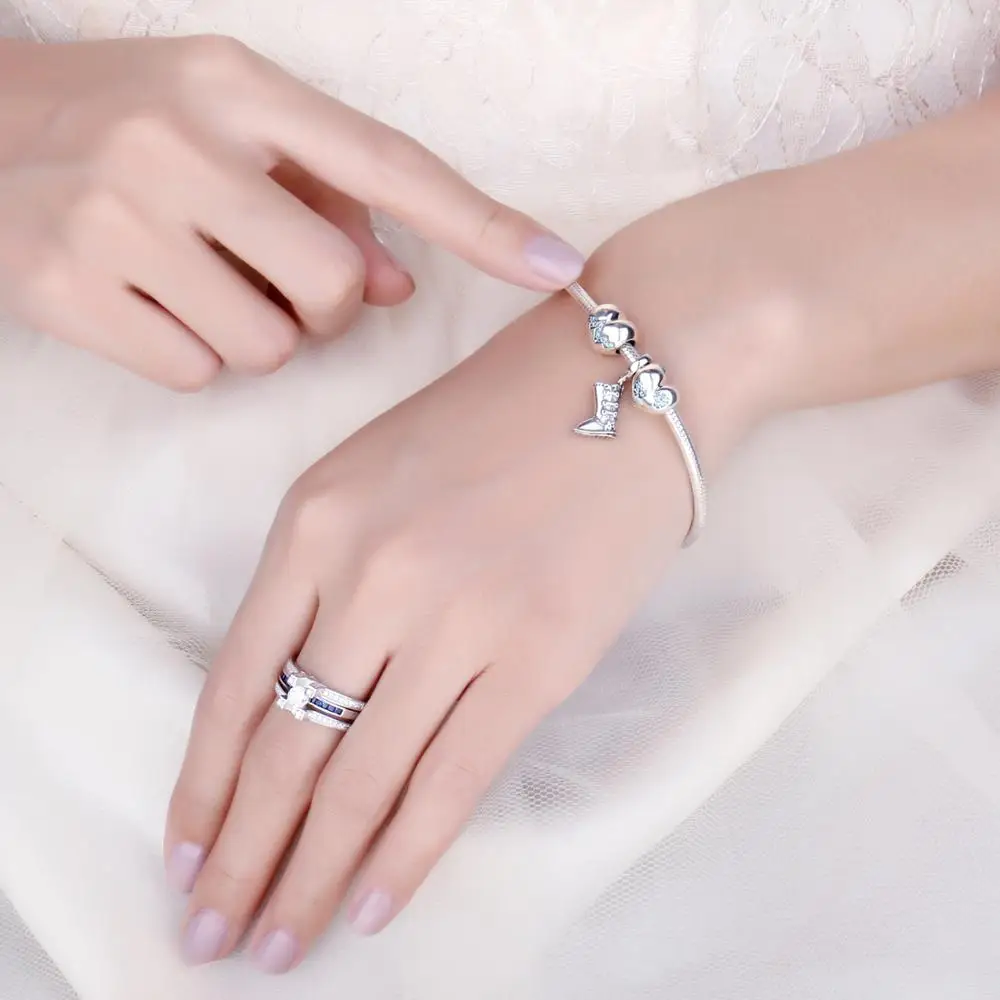JewelryPalace 925 пробы серебряный шарм зима любовь снегоступы бусины Новинка 2018 года