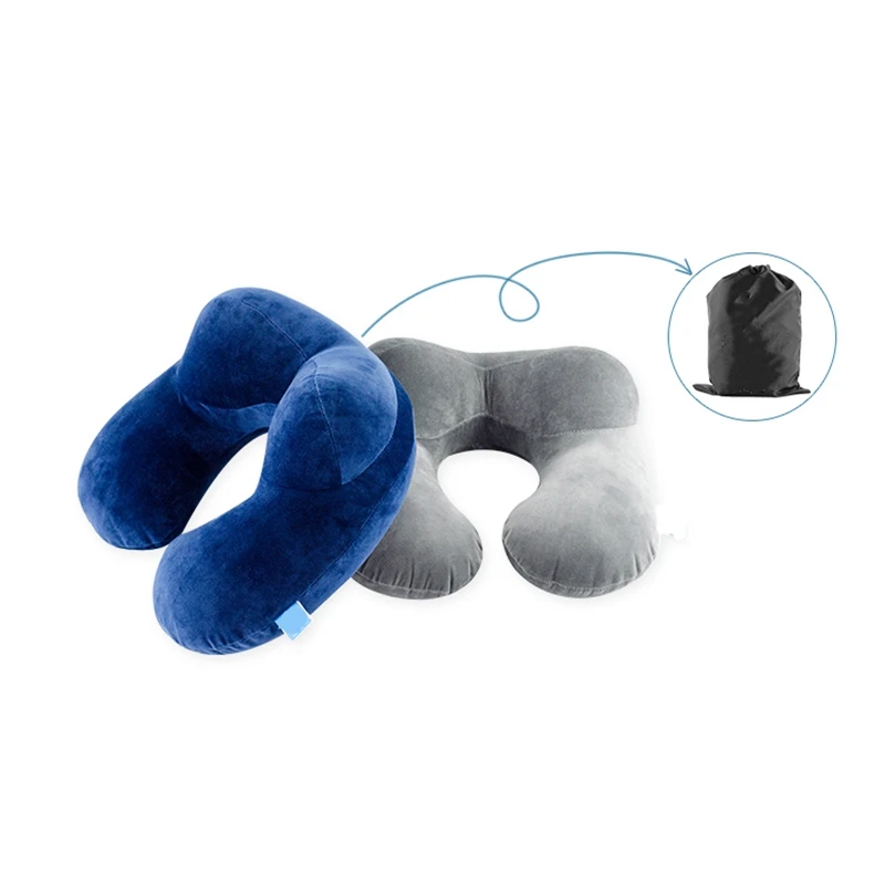 

Air Inflatable U Shaped Travel Neck Pillow Cushion Headrest Support Plane Train Free Eye Shade And Earplugs Outdoor Tool