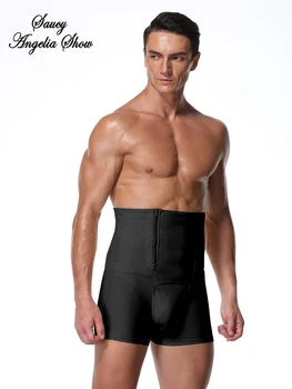 

New Sweat Burnining Men Waist Trainer Slimming Belt Zipper Corset Shapewear Weightloss Butt Lifter Body Shaper Bodysuit Panties