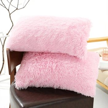 

Plush Pillowcase Winter Warm Long Fluffy Sleeping Pillowcase Home Mattress Hug Pillowcase 1 Piece 50x70cm