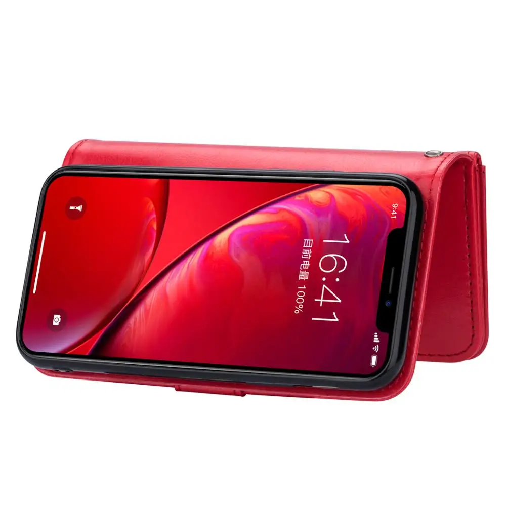 20 шт./партия Crazy horse 9 card 2 в 1 Сплит Горячая Распродажа чехол кожаный чехол для iphone 5 6 7 8 X XR XS Max 6 7 8 plus 11 Pro Max