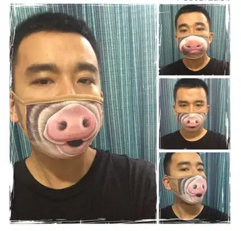 

DHL 50 pieces Mouth Face Mask Unisex Cotton Dustproof Mouth Face Mask Anime Cartoon pig teeth Women Men