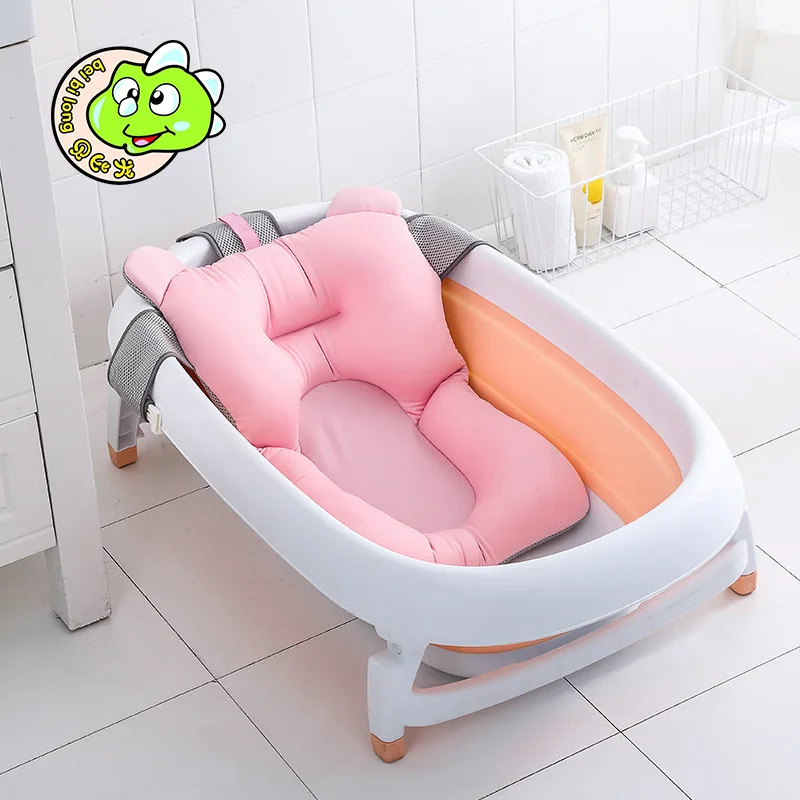 

Baby Net Granule Bath Mat Infant Bath Network Thick Anti-slip Beds-Sit Lie Universal Spine-String Bag Bath Stand