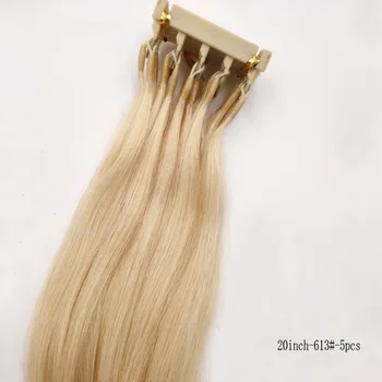 

40pcs Second Generation 6D Virgin Hair Extensions 613# 20inch and one pc 6D-2 Machine and 40pcs buckle