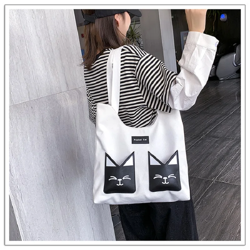

Fashion Female Crossbody Bag New Canvas Bag Reusable Shopping Bag Large Folding Tote Eco Foldable Cotton Bags Canvas Handbag
