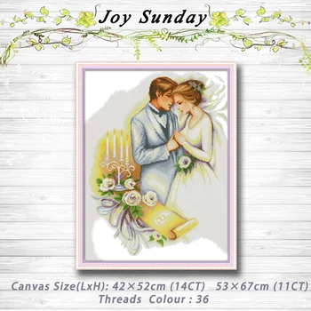 

Wedding day Wedding lovers decor Patterns 14CT 11CT Counted Cross Stitch Sets embroidery set Needlework kit Home Decoration