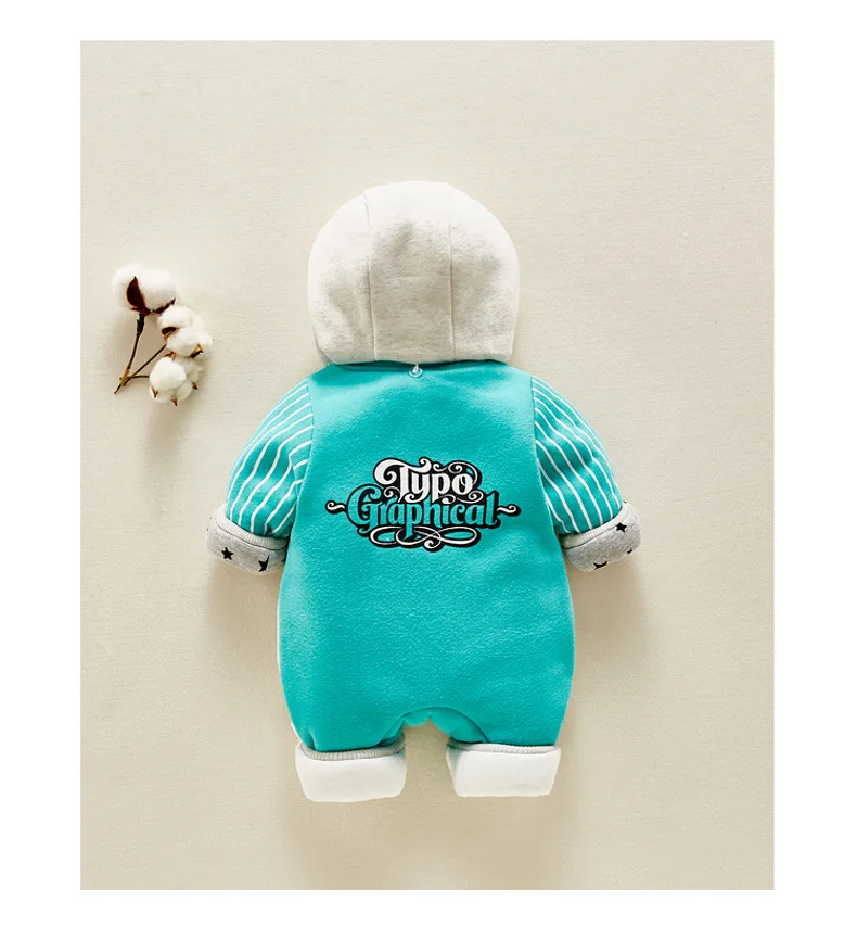 IYEAL Winter Warm Baby Girl Clothes New born Rompers Baby Boys Jumpsuits Thicken Hooded Kids Infant Overalls