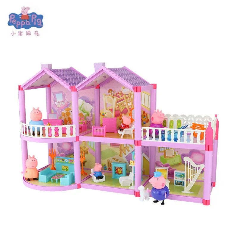 Peppa игрушки "Свинка" Дом Джордж, Свинка Пеппа, figuras друг Семья фигурку аниме игрушки Свинка Пеппа на день рождения украшения подарочный набор