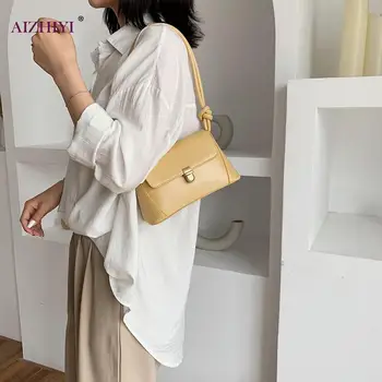 

Fashion Women Shoulder Bags Tie Messenger Tote PU Leather Solid Color Handbag for Outdoor Shopping Traveling Ornaments