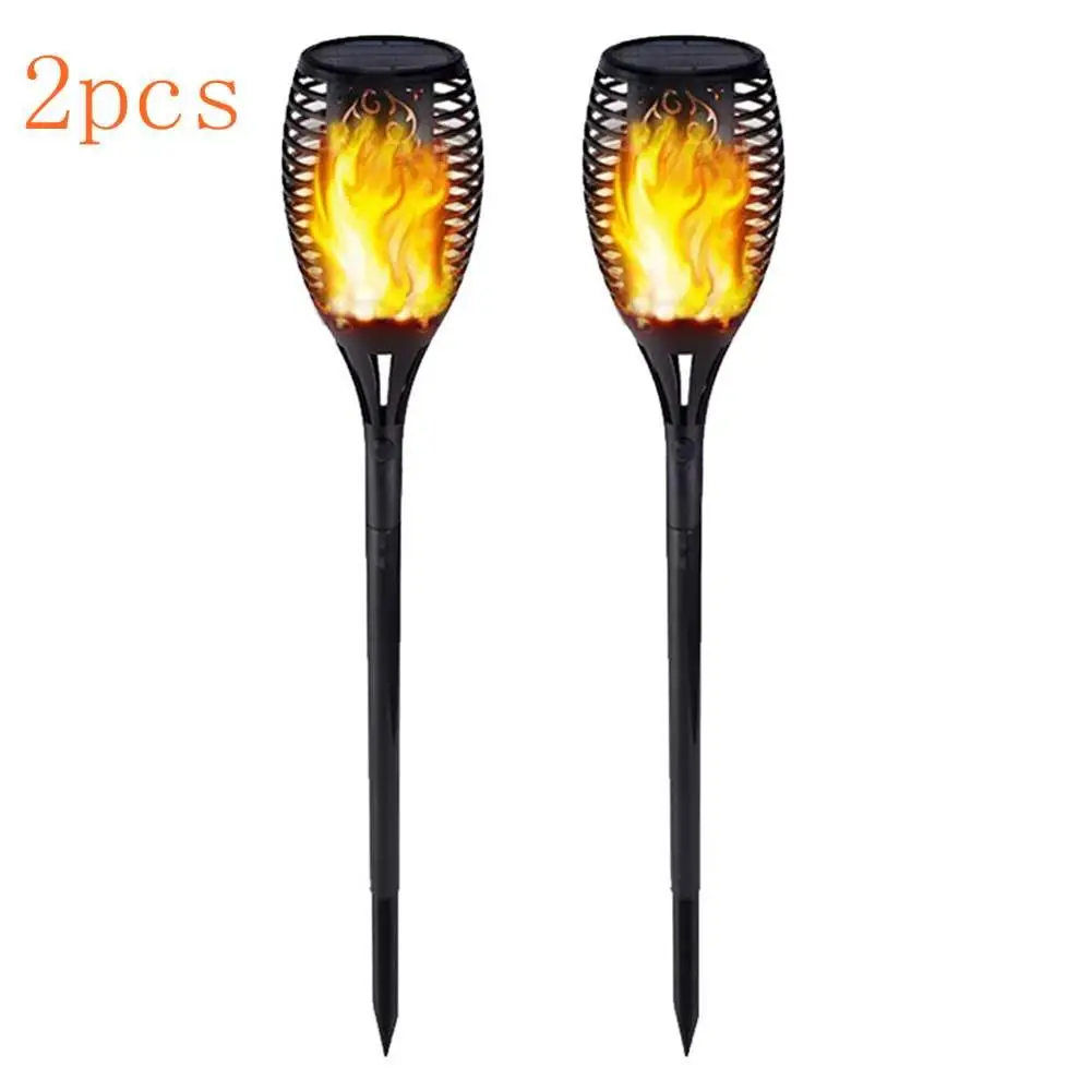 2pcs 33LED мягкий светильник с контролем солнечного пламени, светильник с дизайном танцевального пламени, уличный водонепроницаемый садовый фонарь, водонепроницаемый садовый фонарь, лампа - Испускаемый цвет: 2pcs