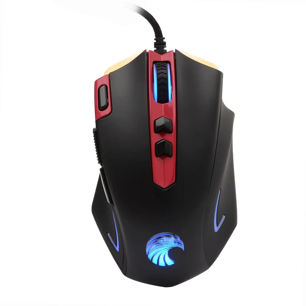 Оптическая программируемая игровая мышь Механическая Eagle Z-7300 3500 CPI светодиодный металлический корпус для ПК игры Plug and Play черный