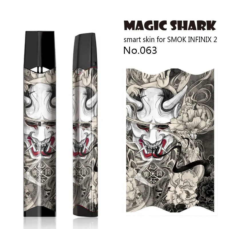Magic Shark Joker Venum Iron Man Batman Star Sky Stone Print Full Wrap Film Vape Cover Case Pod Sticker for Smok Infinix 2