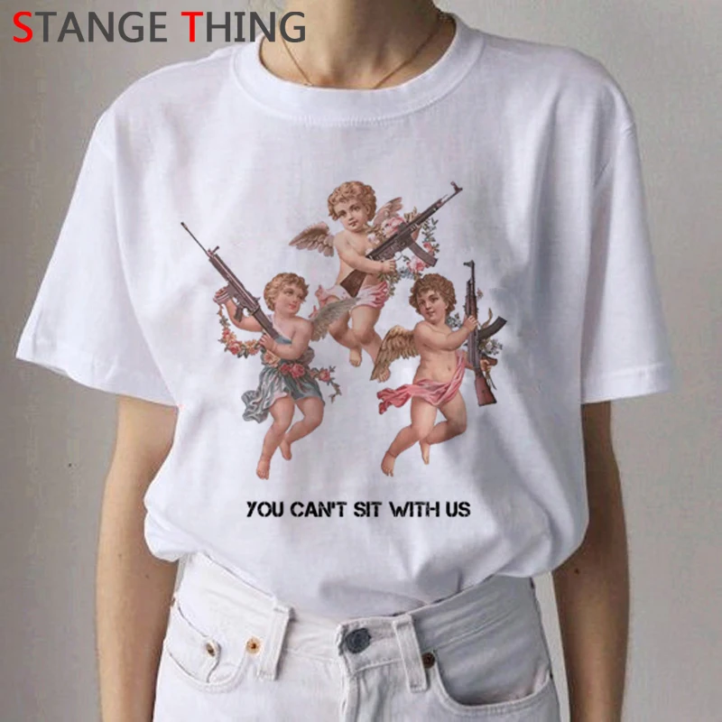 Angel Harajuku эстетические футболки для женщин Ullzang Grunge Винтажная Футболка модная забавная футболка с героями мультфильмов корейский стиль футболки женские - Цвет: 9942