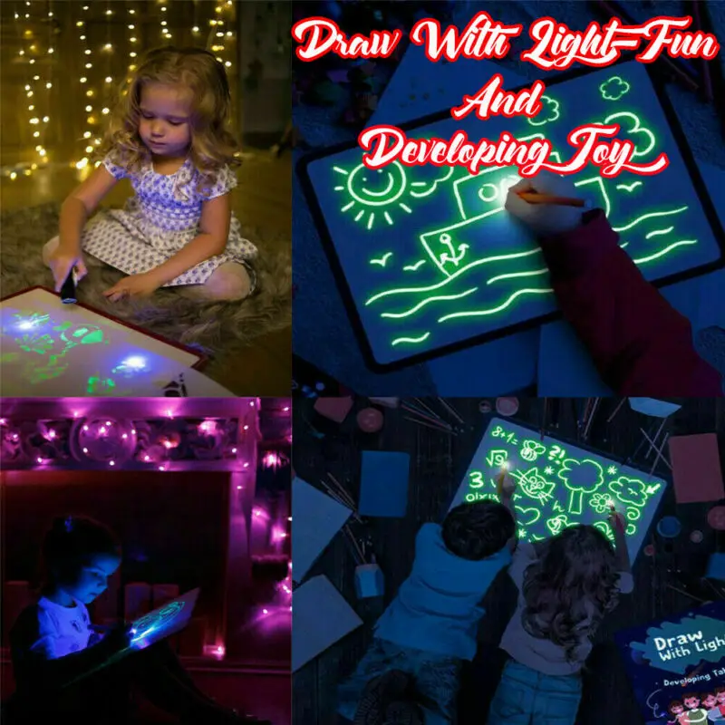 Kids Draw With Light Fun And Developing Toy Drawing Board Magic Draw Educational Drawing Toys