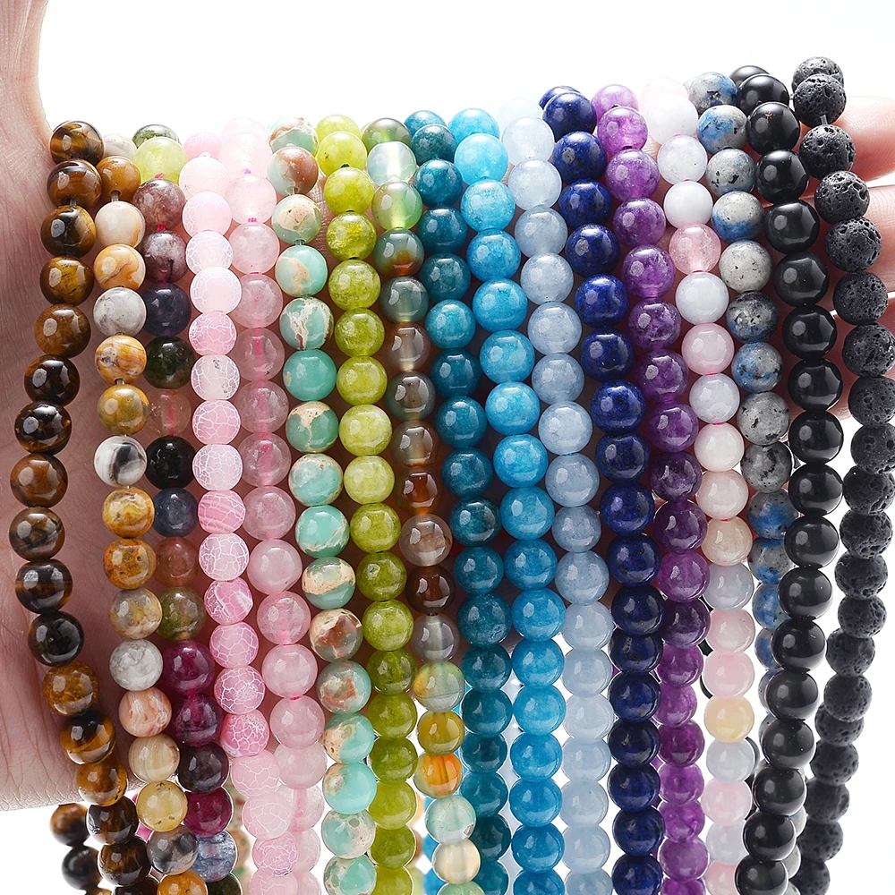 Бусины из натурального камня бирюза тигровый глаз Агаты круглые бусины россыпью