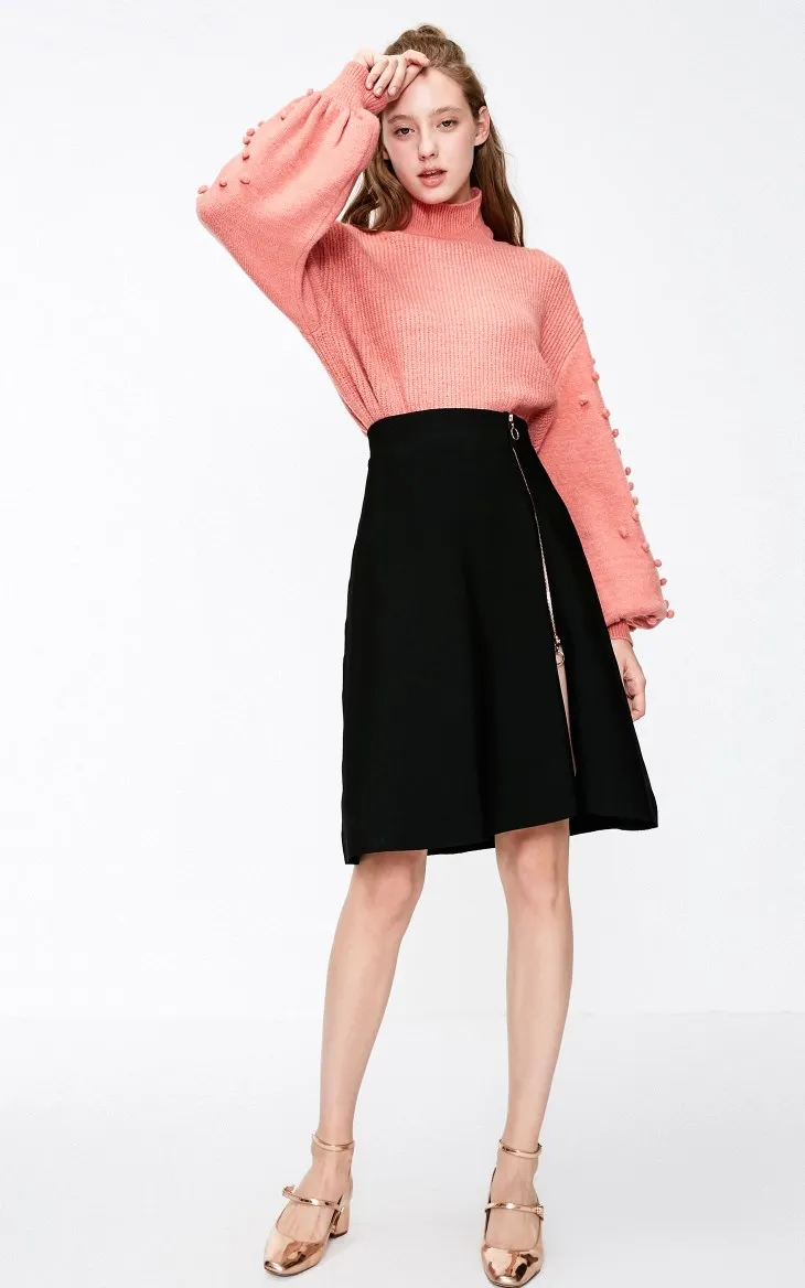 Vero Moda женская OL Стиль Молния Летающая Сплит А-юбка с подкладом | 31831J505