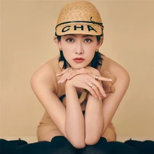 Модная Звезда же стиль шоу соломенная шляпа оплетка бейсболки женские