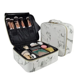 New Marble Cosmetic Bag Partition Multi Functional Portable Travel Storage Beauty Brush Bag Travel Waterproof Makeup Case Bags