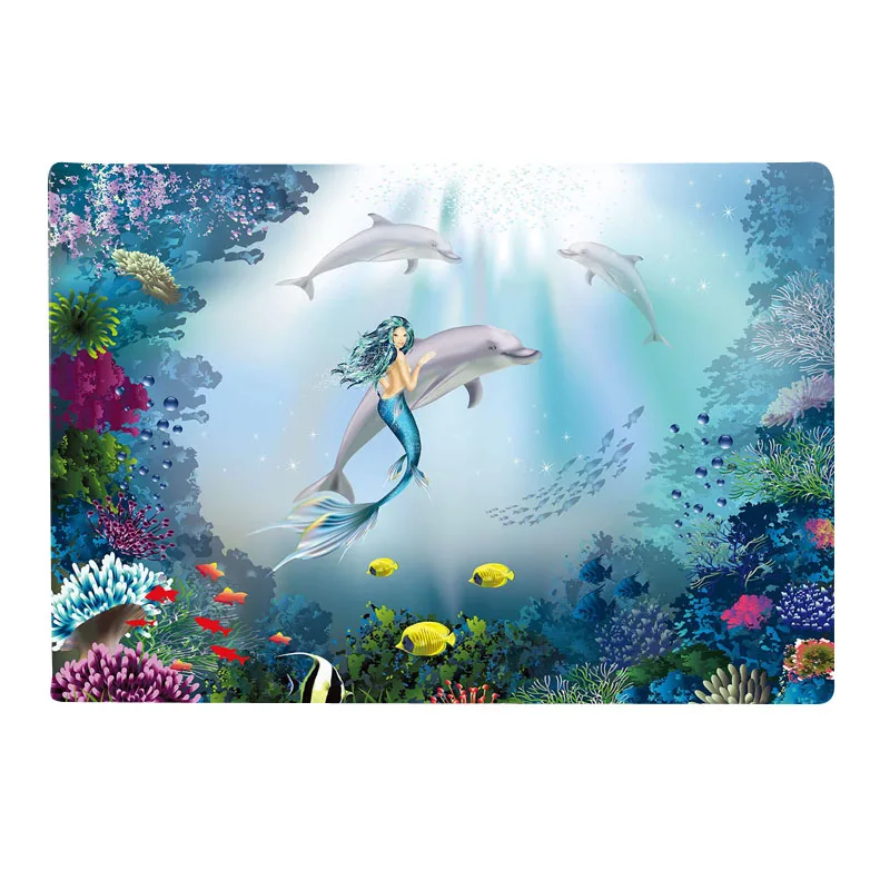 Mermaid Dolphins Doormat Entrance Mat Indoor/Outdoor/Front Door/Bathroom/Kitchen Floor | Дом и сад