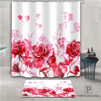 

Custom beautiful_roses (1) Waterproof Shower Curtain Doormat Home Bath Bathroom Polyester Fabric Multi Sizes#2019-01-12-301
