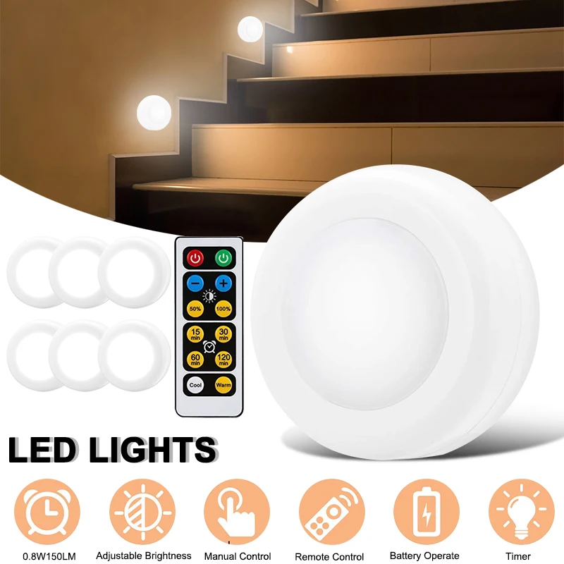 

1pcs LED Night Colorful Light LED Lamp Remote Control Light for Wardrobe Stair Hallway Emergency Lamp Night Light