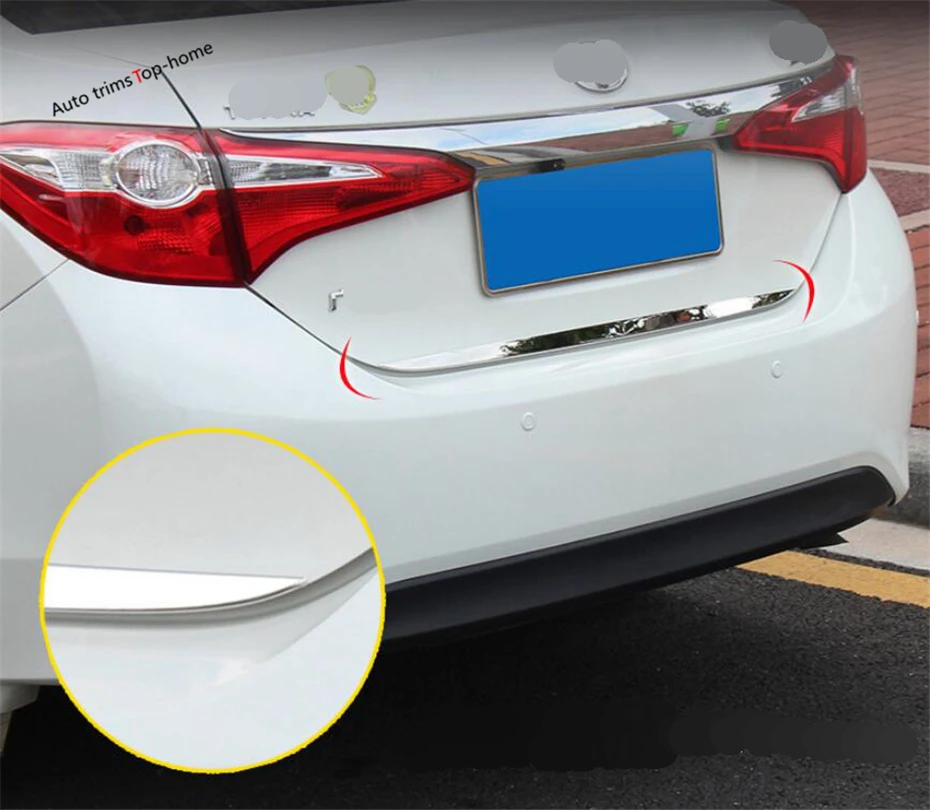 

Yimaautotrims Rear Trunk Tailgate Door Molding Streamer Strip Cover Trim Fit For Toyota Corolla 2014 - 2018 Exterior Refit Kit