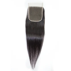 4x4 Lace Closure Natural Color Straight Indian Human Hair Light Brown Swiss Lace Closures Free/Middle Part Available