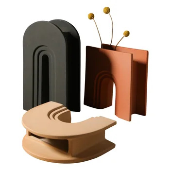 

Creative European Style Art Geometry Vase Home Decoration vase Ceramic Simple model Entrance Desktop Ornaments Vases for flowers