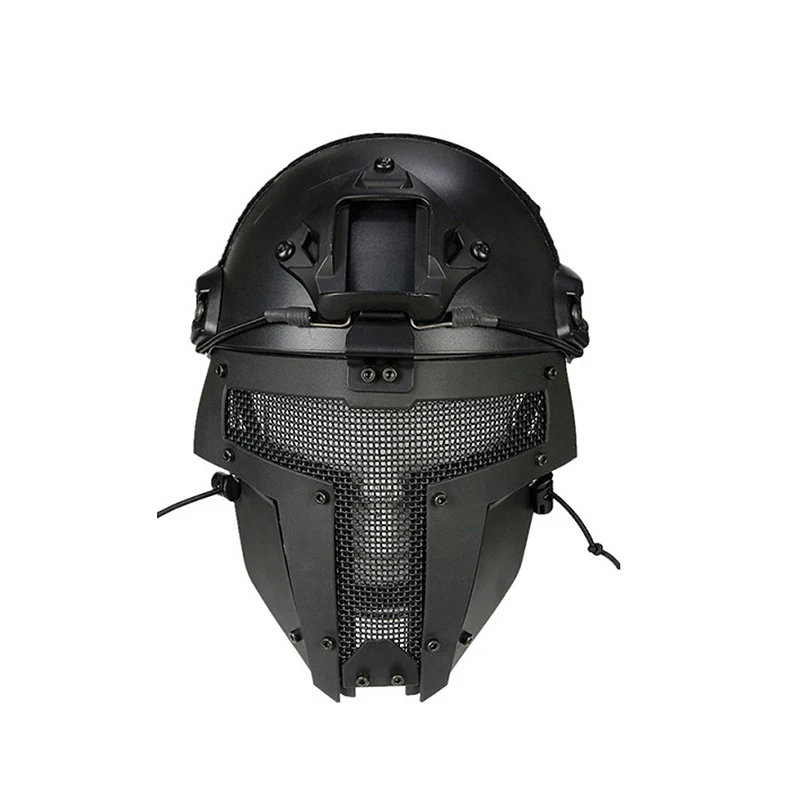 ABZB- открытый черный страйкбольный шлем сетка Airsoftsports мотоциклетный шлем полная маска для лица армейский веер